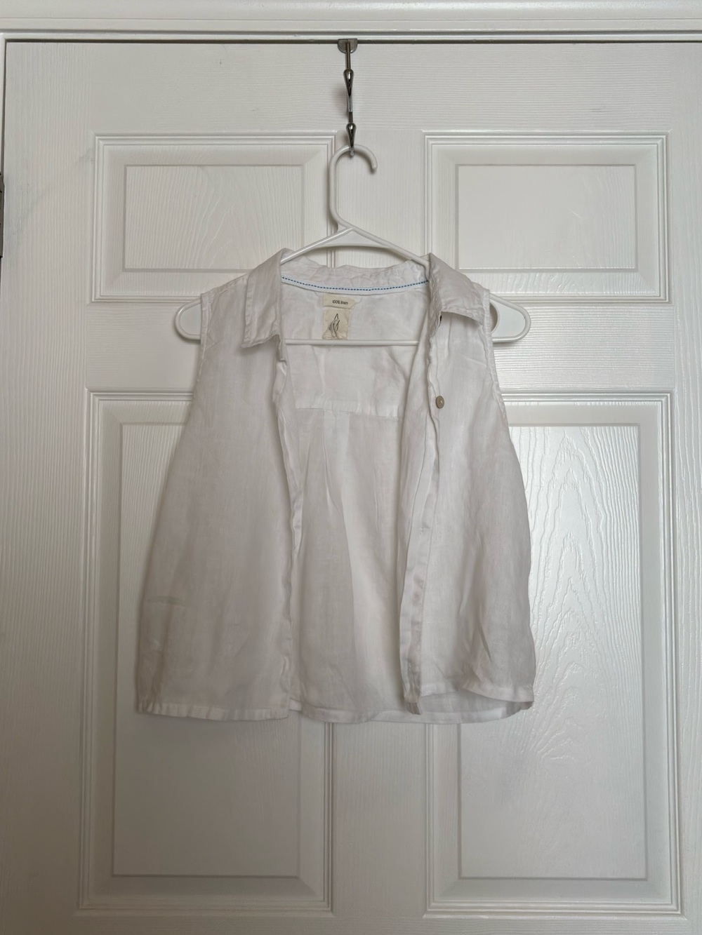 Joie White Sleeveless Button-Front Girls' Top